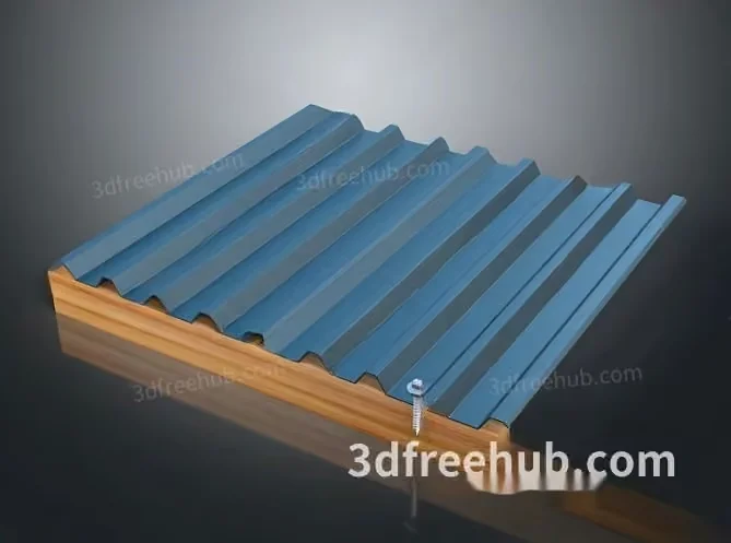 A 3D Rendering Of A Roof With A Screw 3D Model – 22697 – VRAY Render