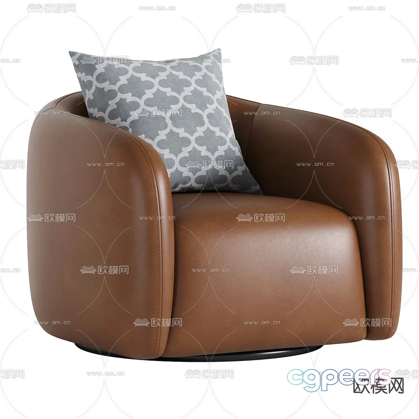fresno leather sofa 3d model