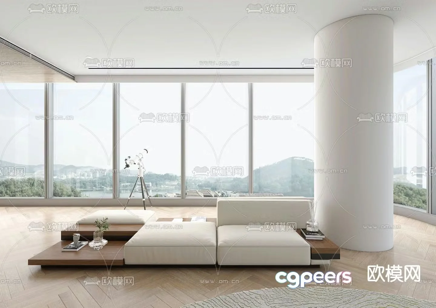 Modular sofa double sided sofa 3d model