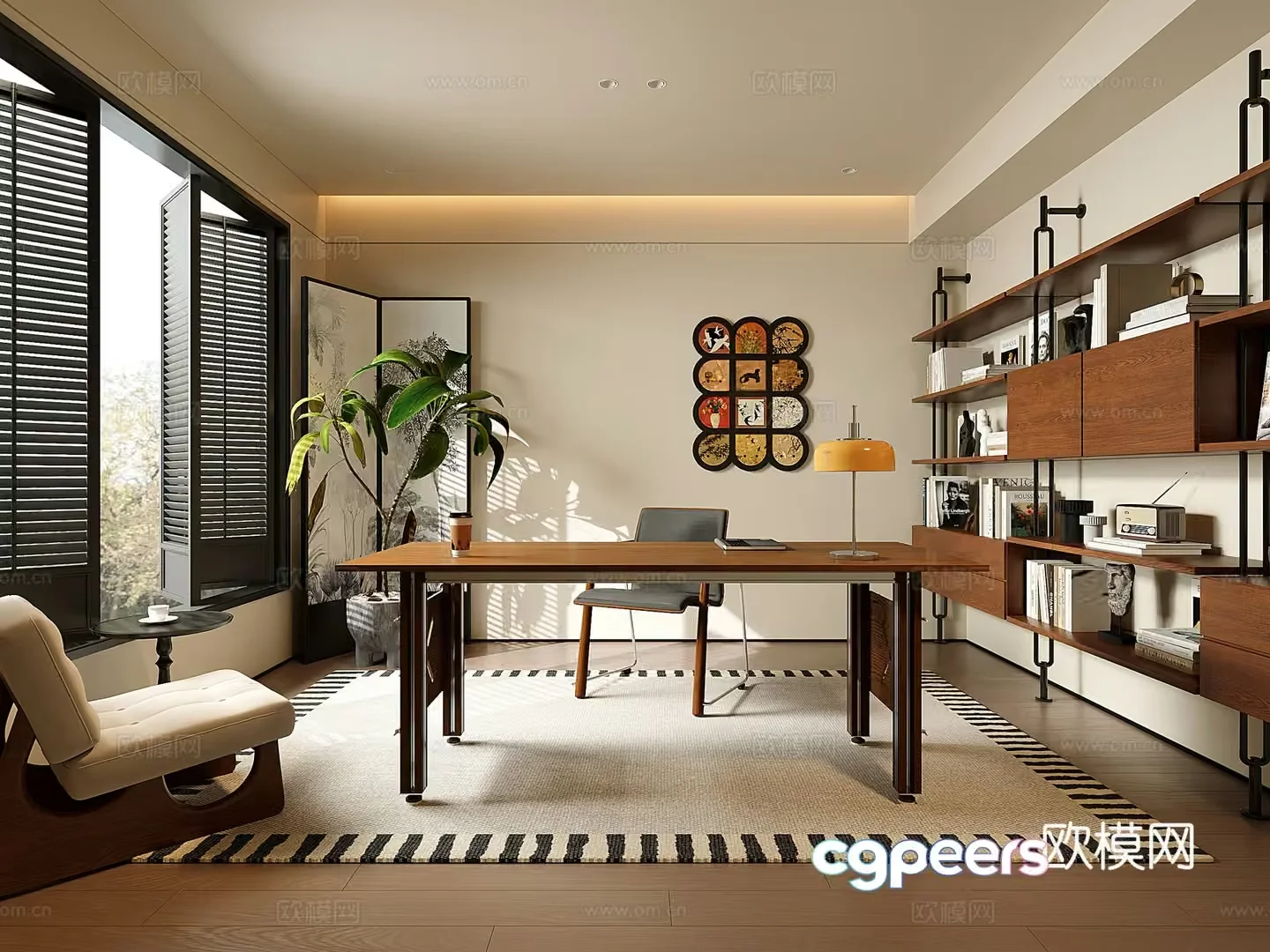 Modern Home Office 3D Model – 20086 – VRAY Render