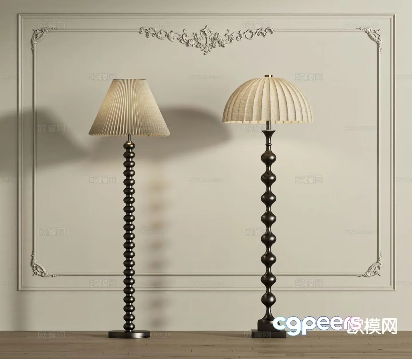 French floor lamp 3d model