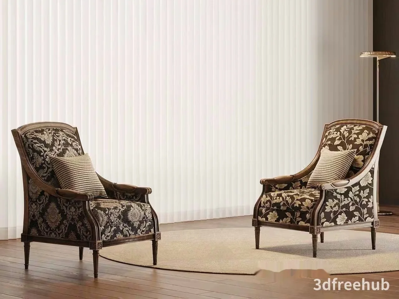 Two Armchairs 3D Model – 22671 – VRAY Render