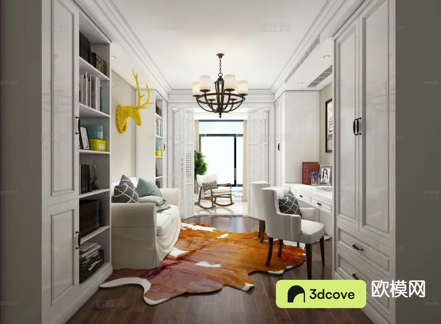 simple European study room