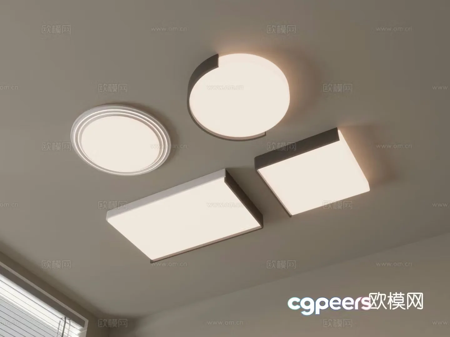 Minimalist ceiling lamp bedroom lamp 3d model