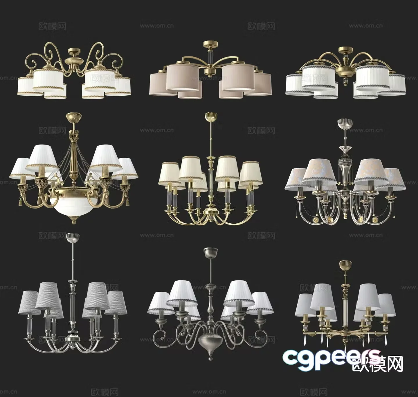 French chandelier hall chandelier 3d model