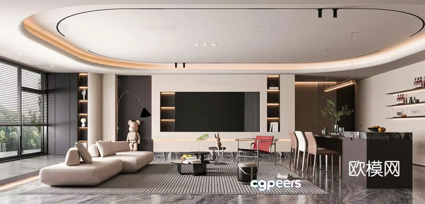 Modern living room 3d model