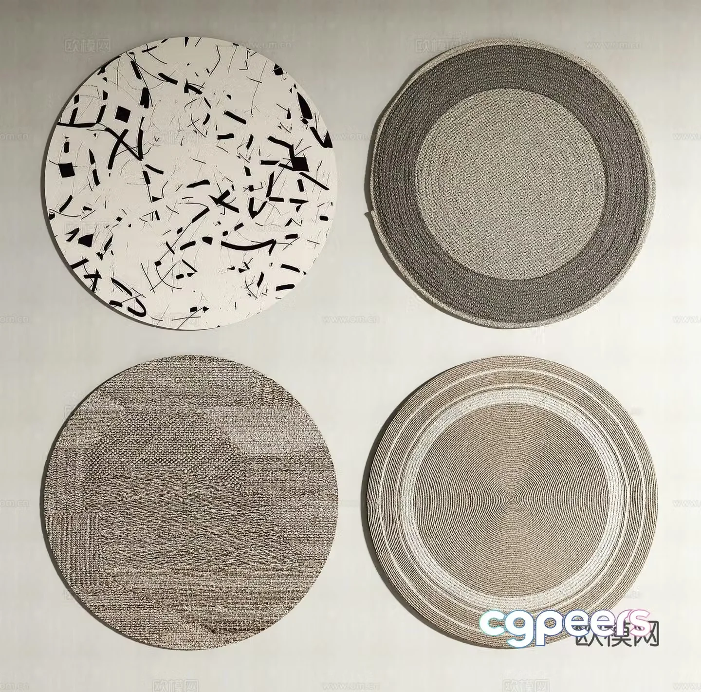 Modern round carpet 3d model