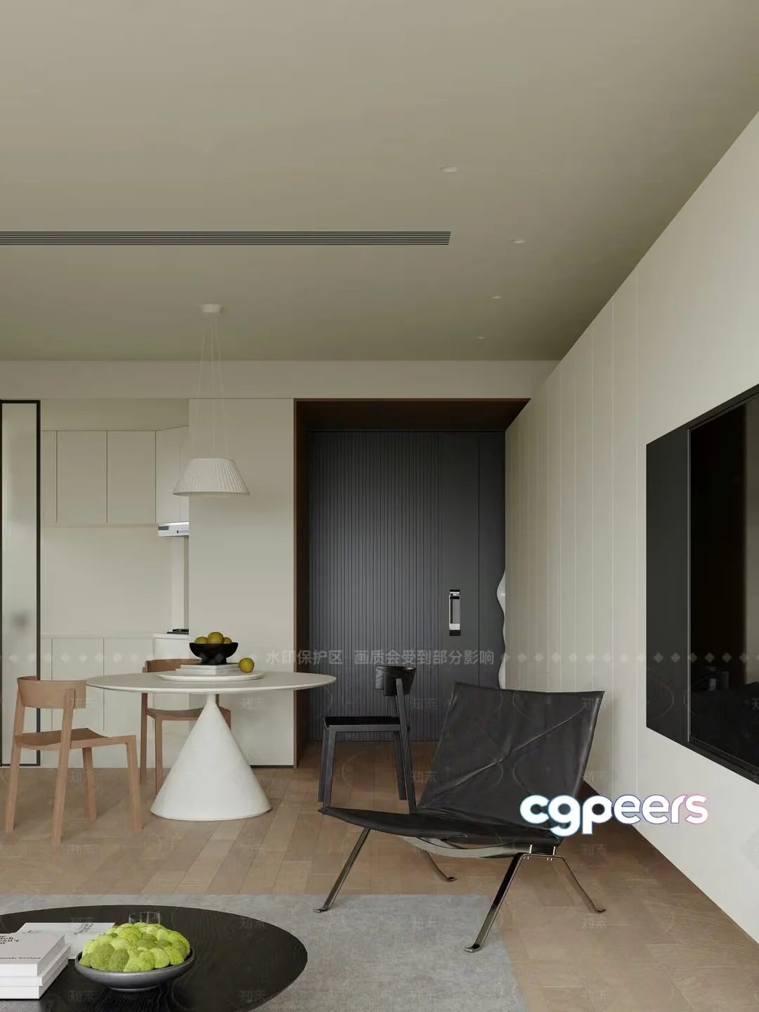 Modern Minimalist Living Room 3D Model – 8422 – VRAY Render