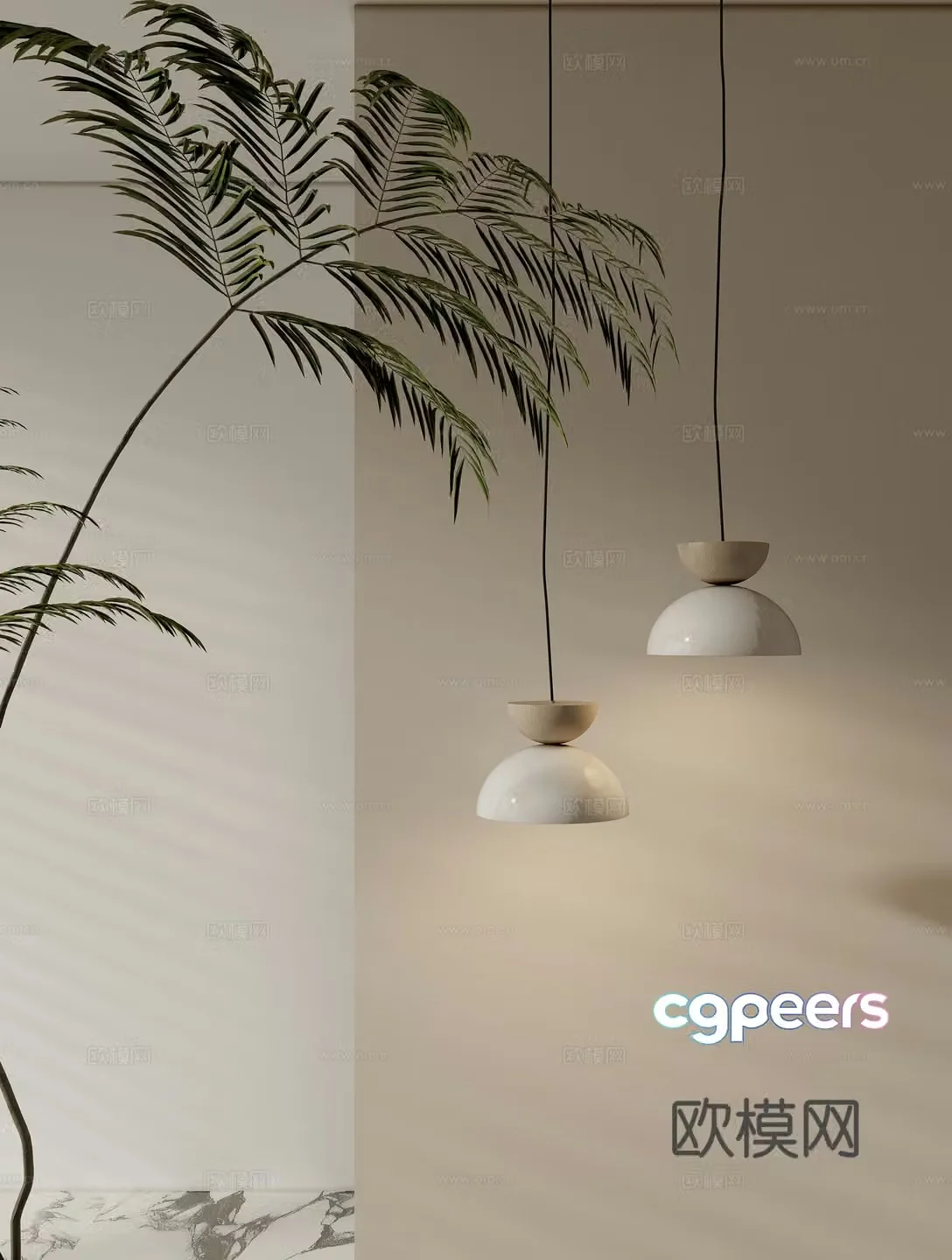 Bedside chandelier 3d model