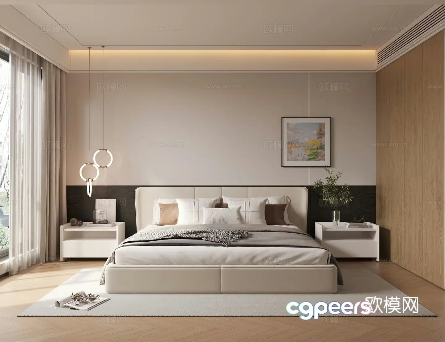 Modern simple elderly room bedroom master bedroom 3d model