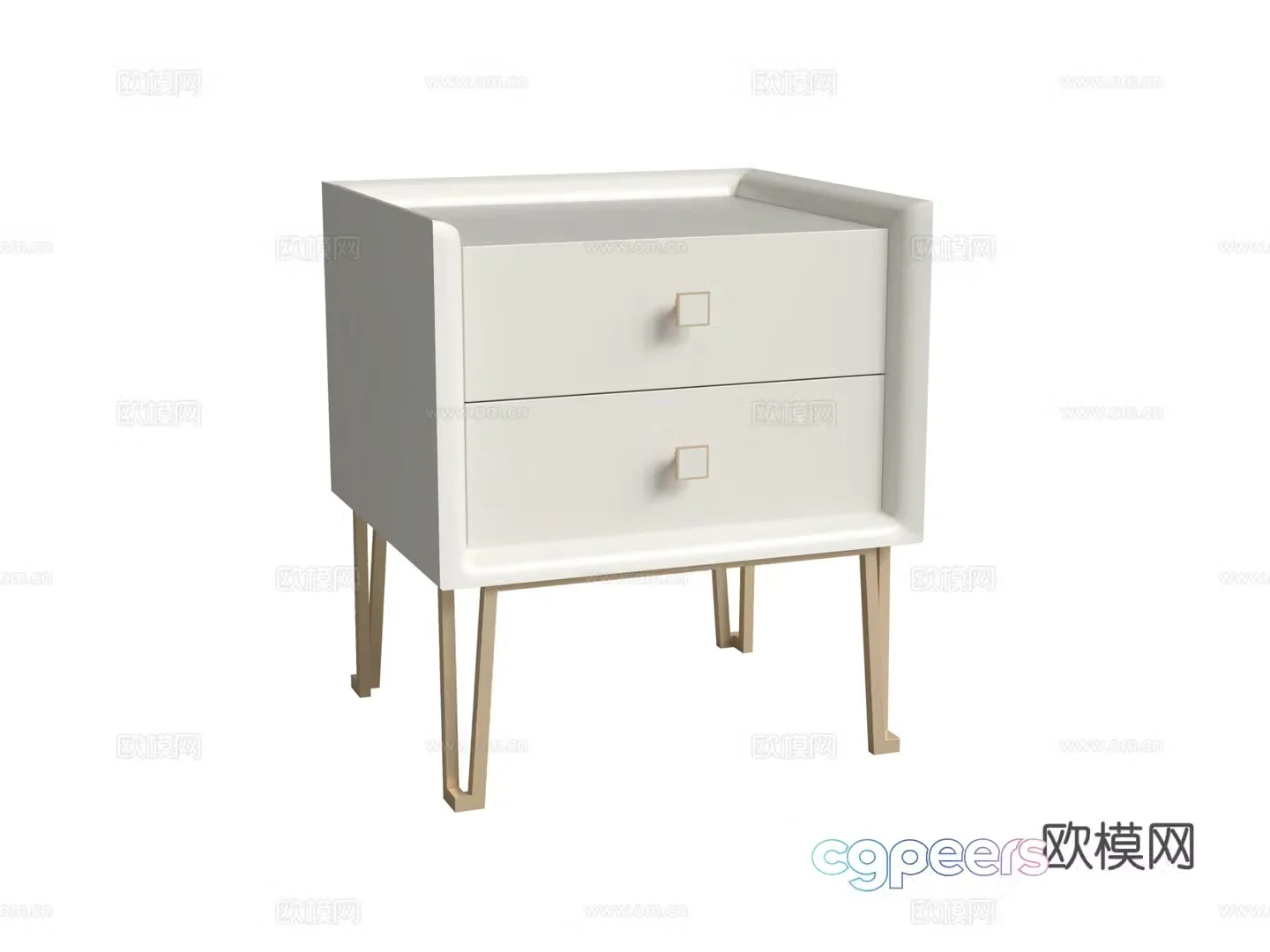 Light luxury bedside table 3D model