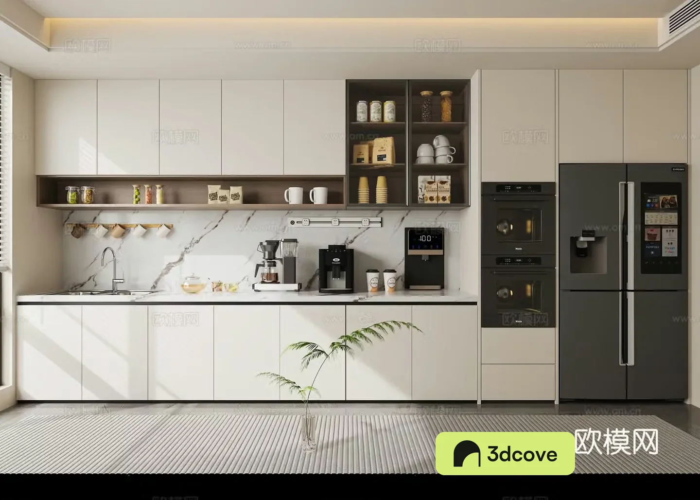 Italian light luxury sideboard refrigerator sideboard tea cabinet