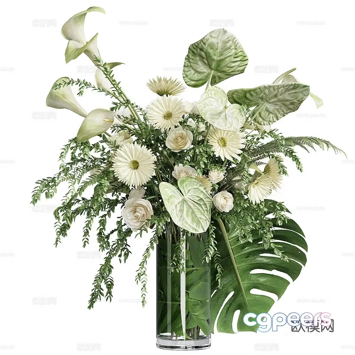 Flowers in vase 643d model