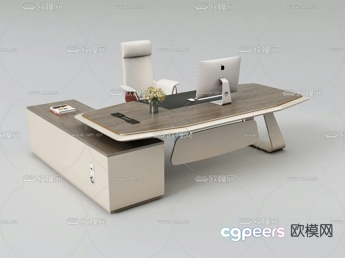desk executive desk boss desk 3d model