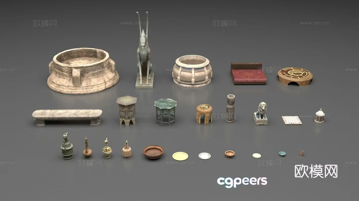 Egyptian style home decoration 3d model