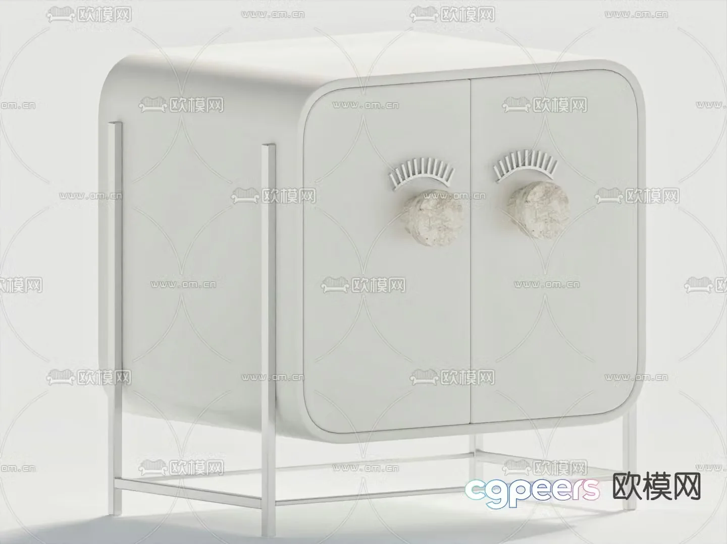 Modern bedside table 3d model
