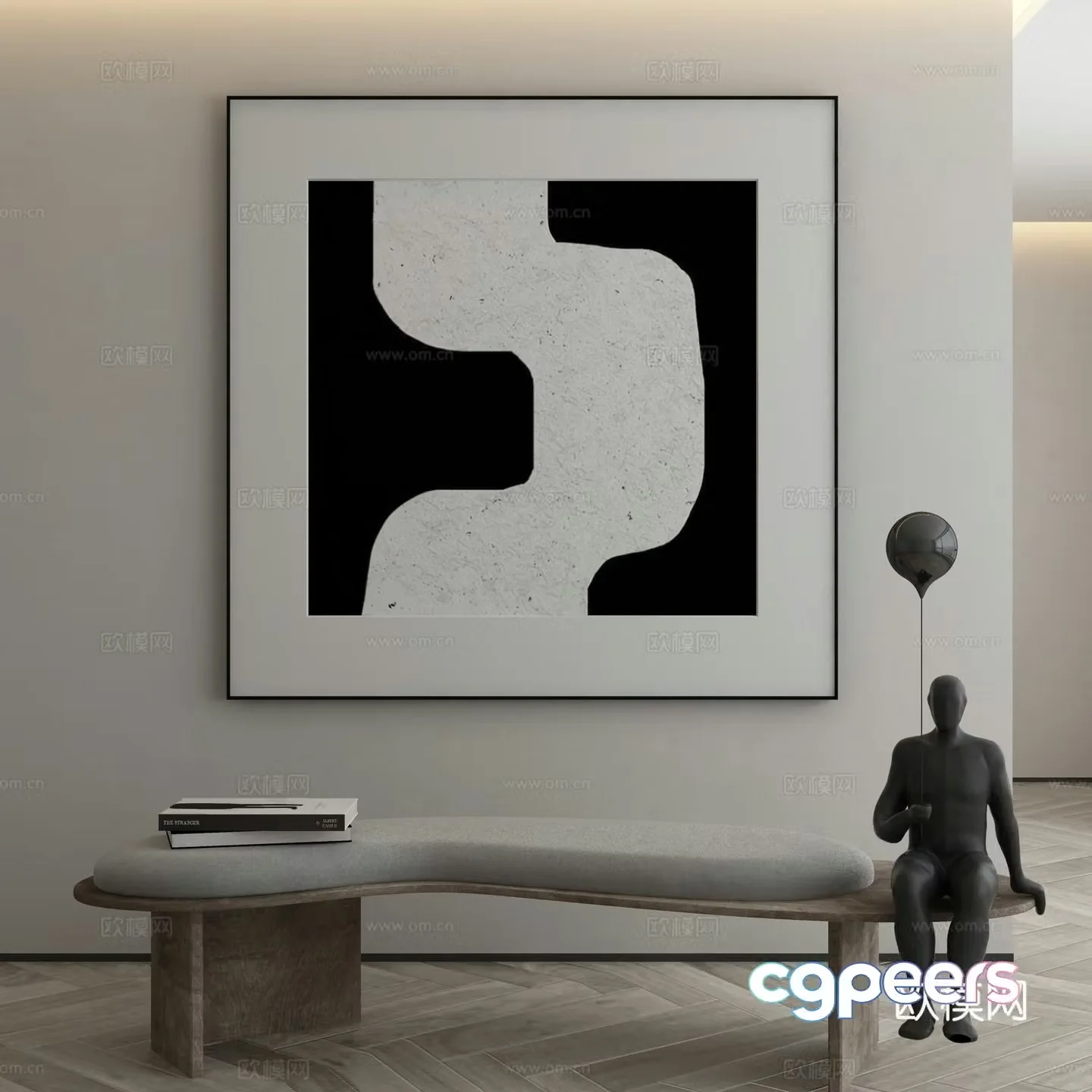 Modern Wasabi Hanging Painting Oil Painting 3D Model