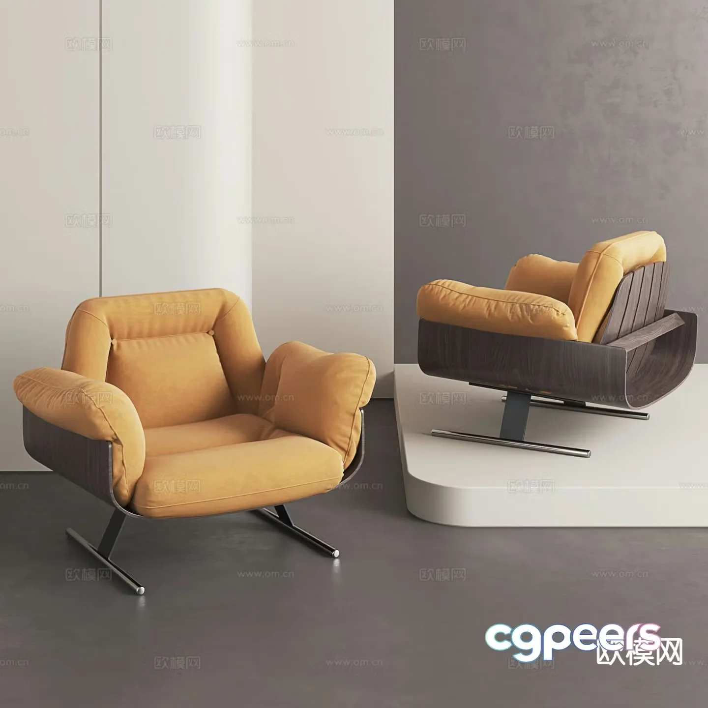 Modern single sofa leisure sofa 3d model
