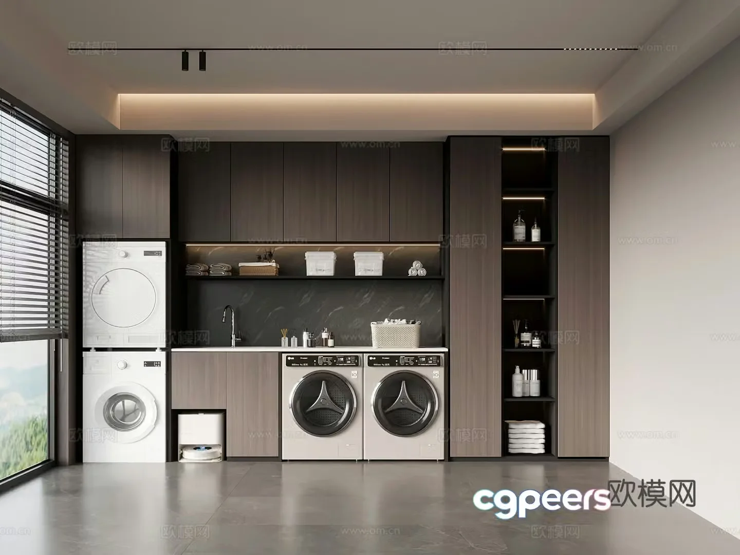 Laundry room Modern Italian laundry room Washing cabinet 3d model