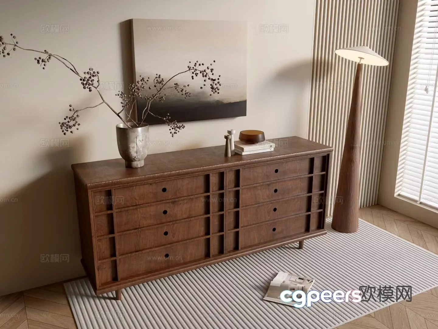 Medieval style chest of drawers 3D model