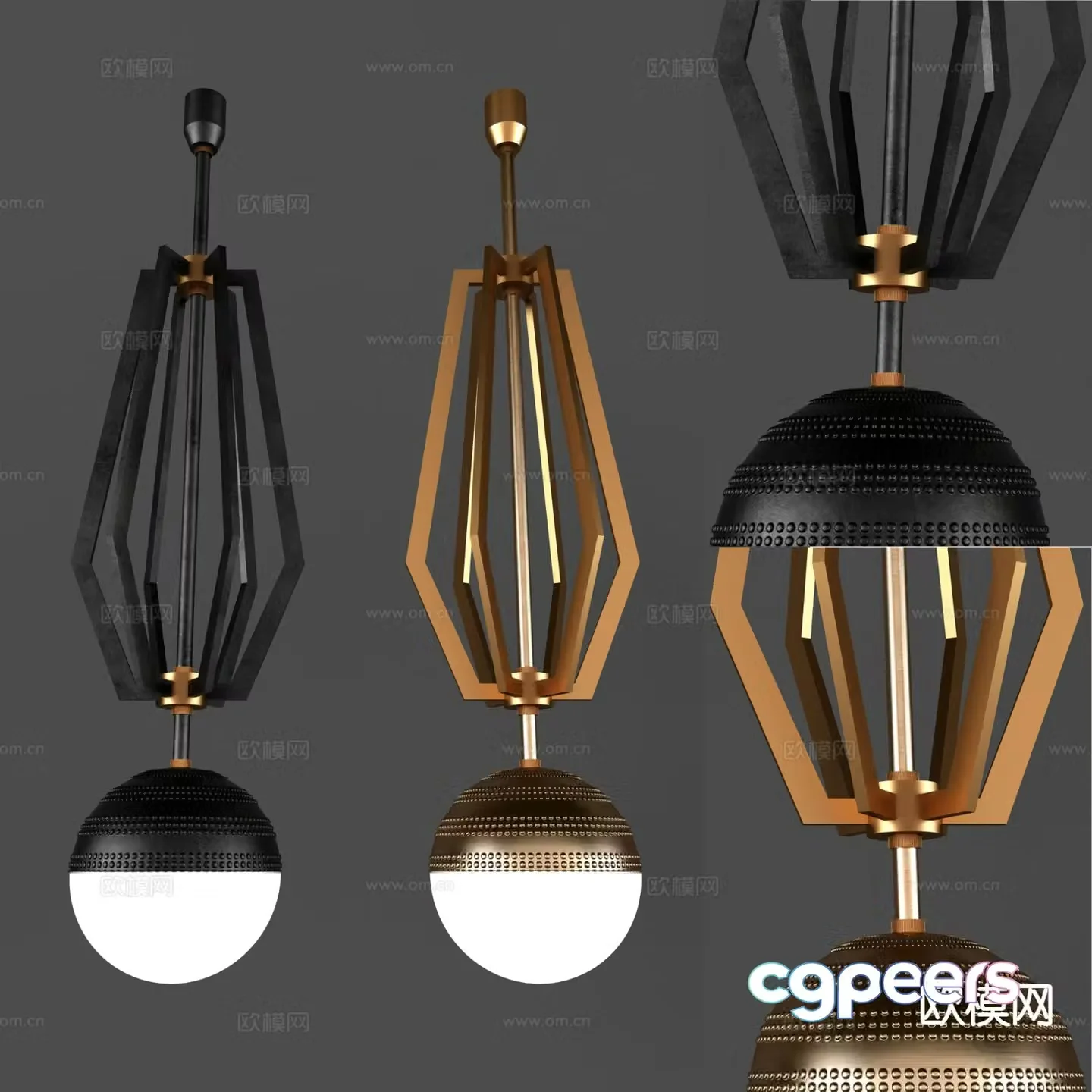 Industrial style chandelier creative chandelier 3d model