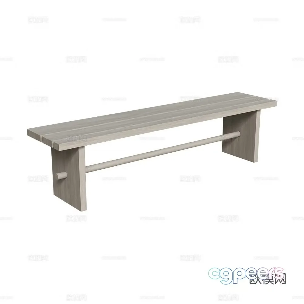 Palo Nero Nordic bench Minimalist bench Wooden bench Shoe change stool 3D model