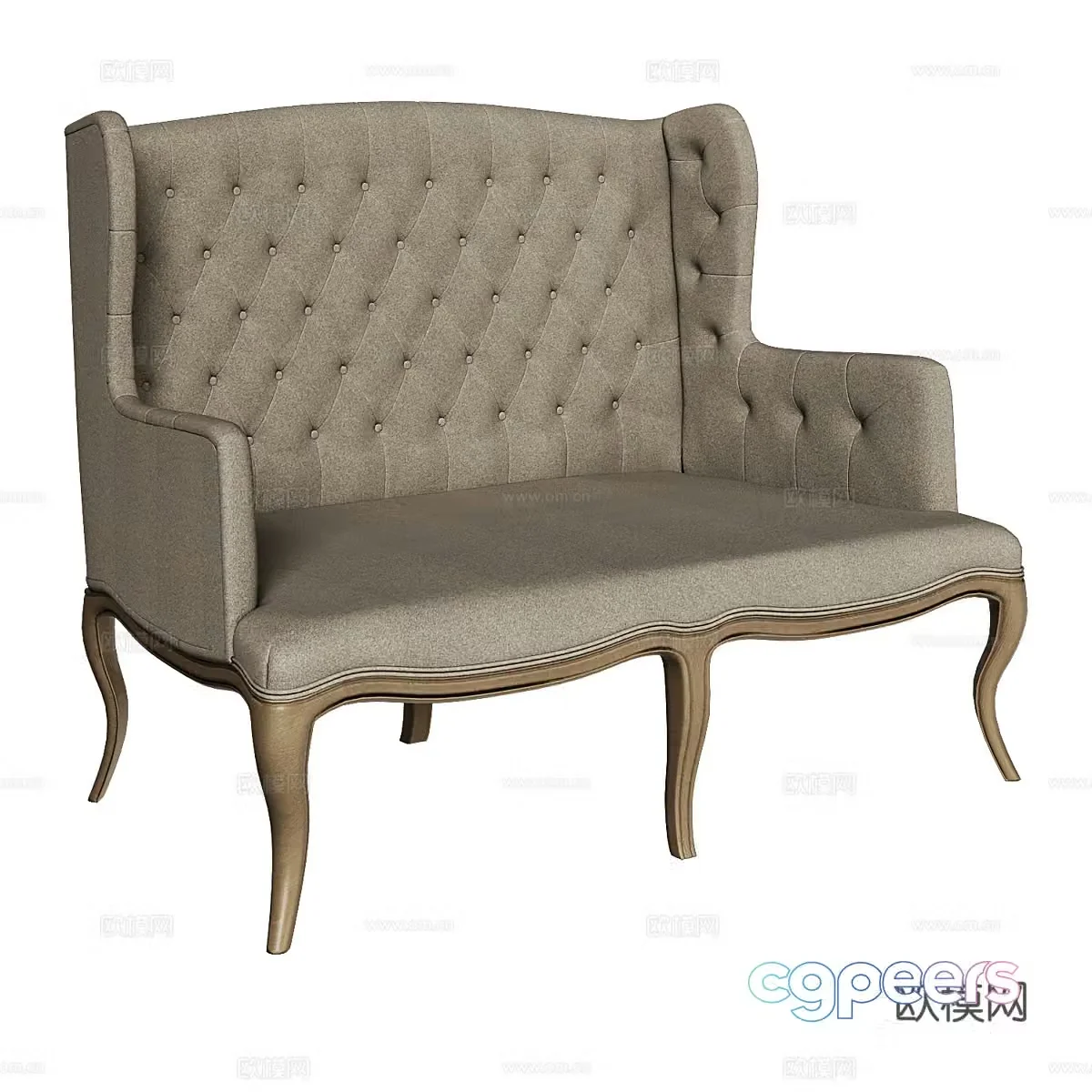 American simple double sofa double sofa simple sofa living room sofa 3D model