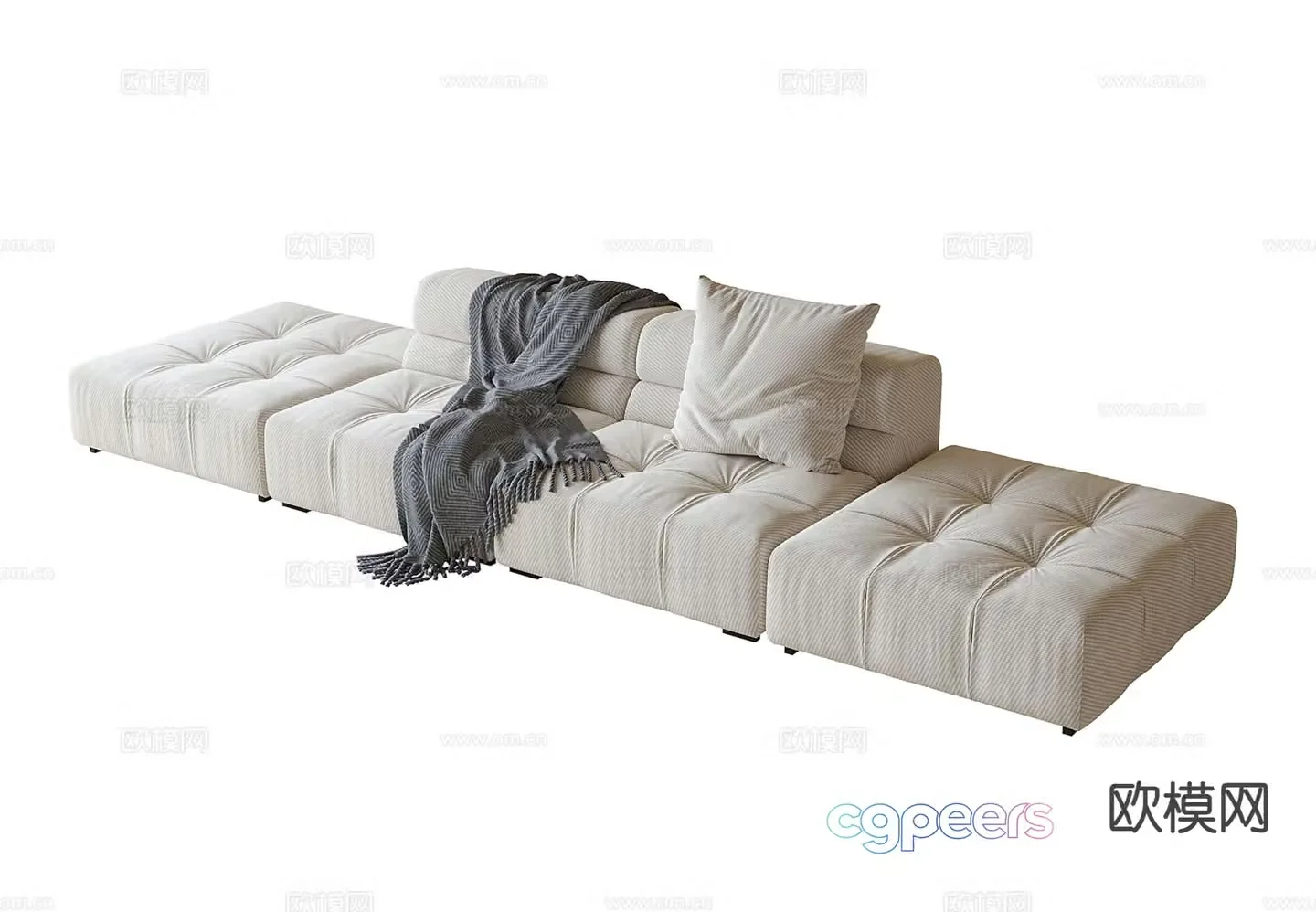 Modern multi-seater sofa 3d model
