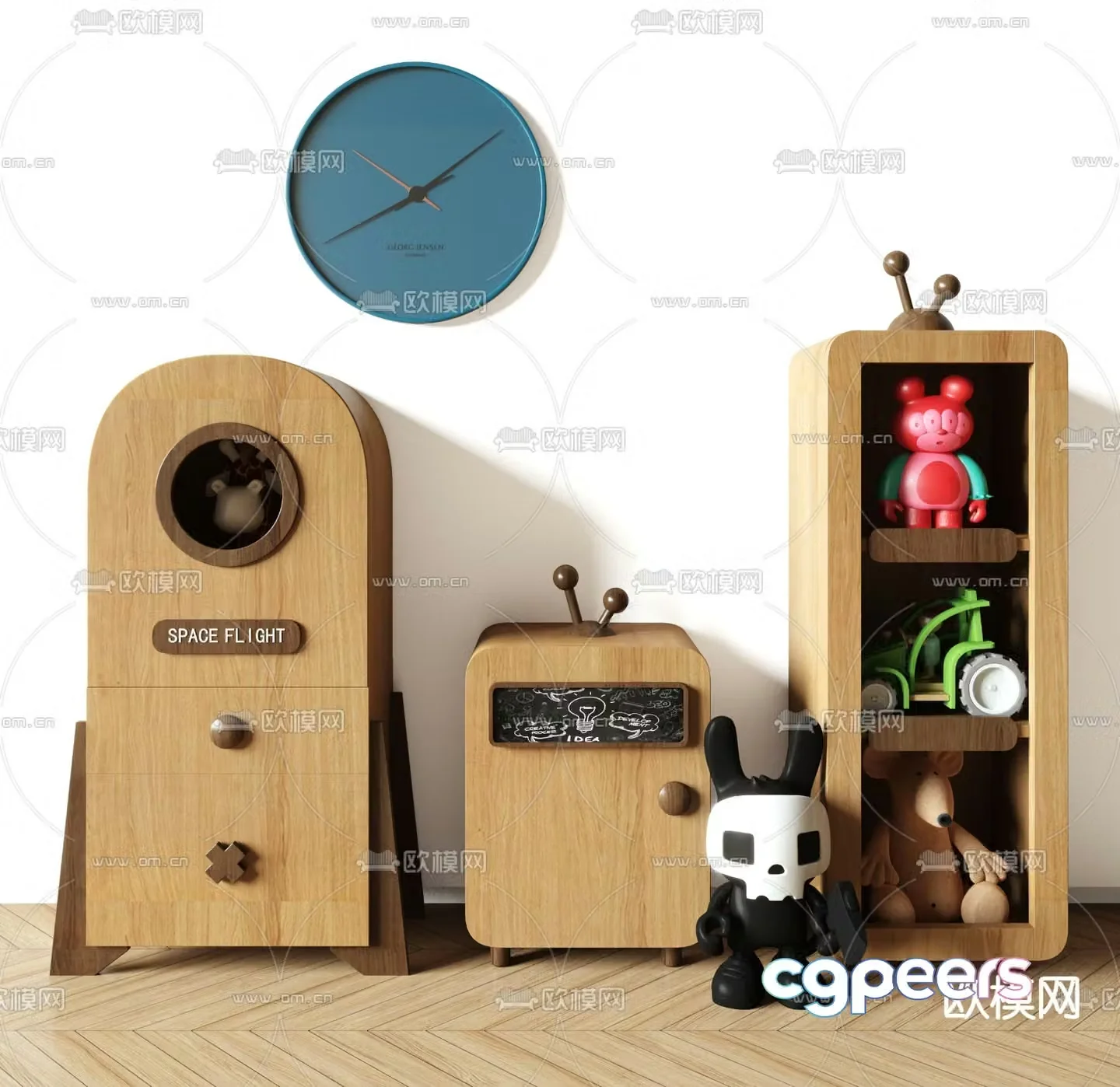 Toy Cabinet Children’s Storage Cabinet 3D Model