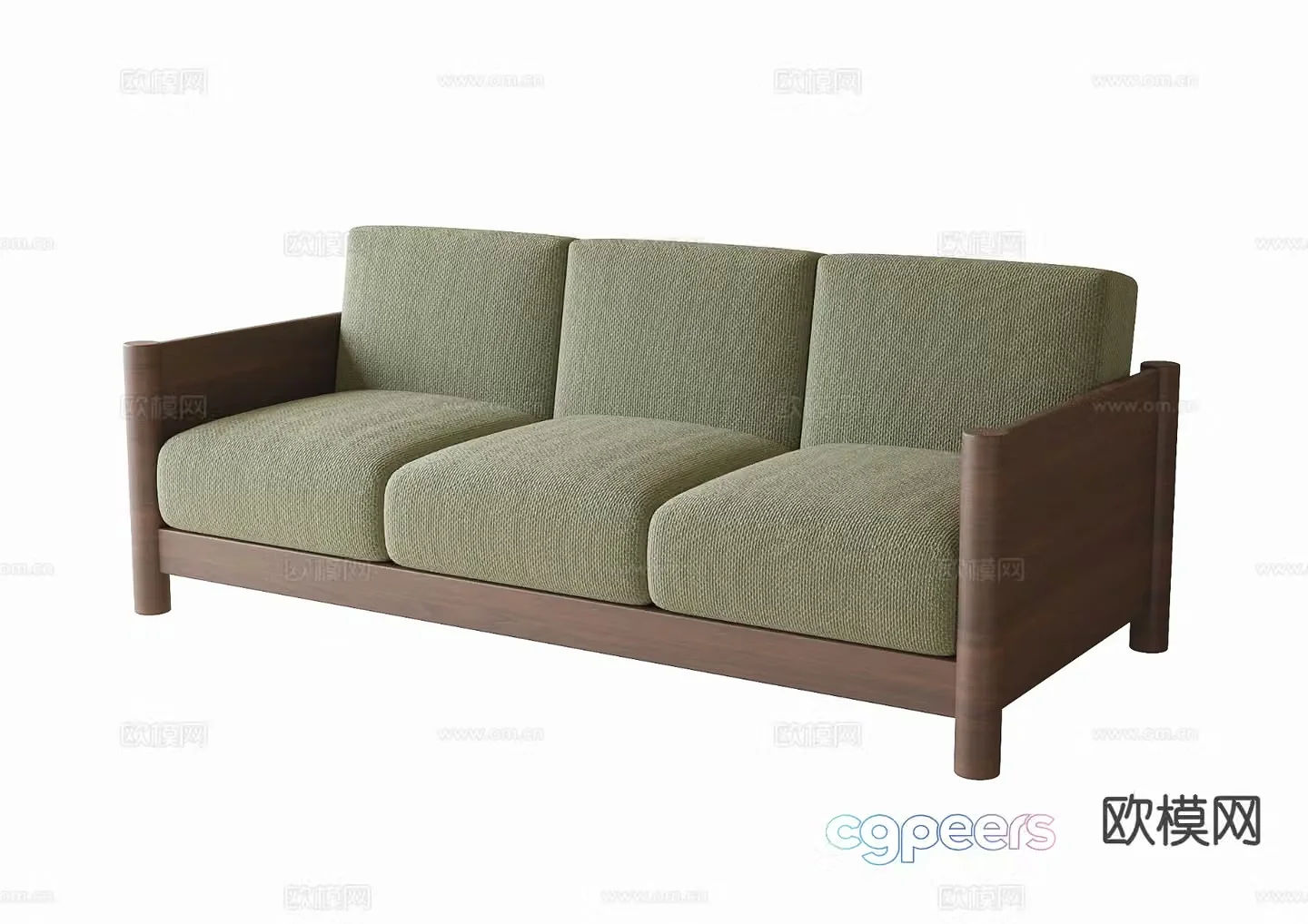 Three seater sofa upholstered sofa 3d model
