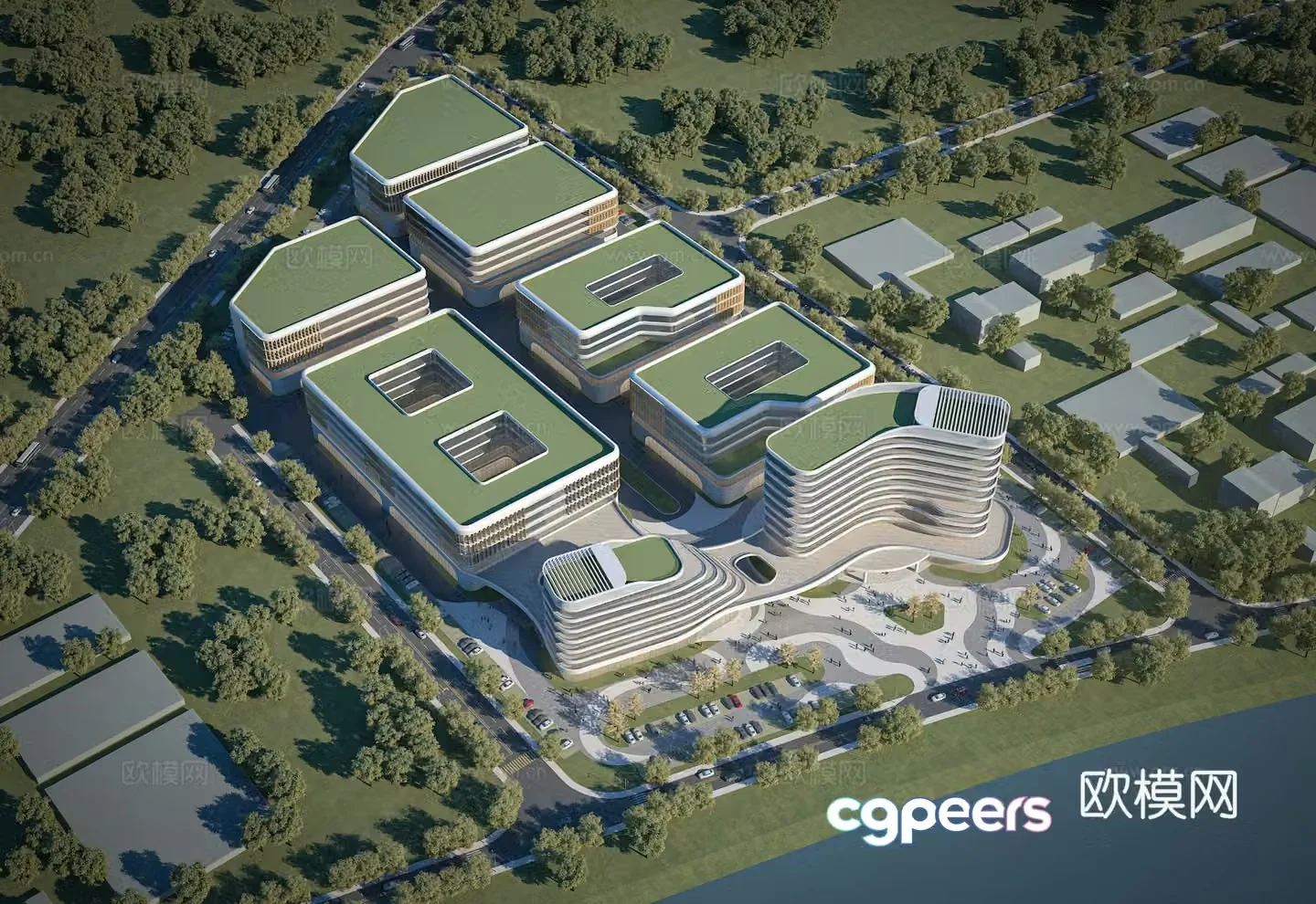 Modern Industrial Park Modern Science and Technology Park Modern Factory 3D Model