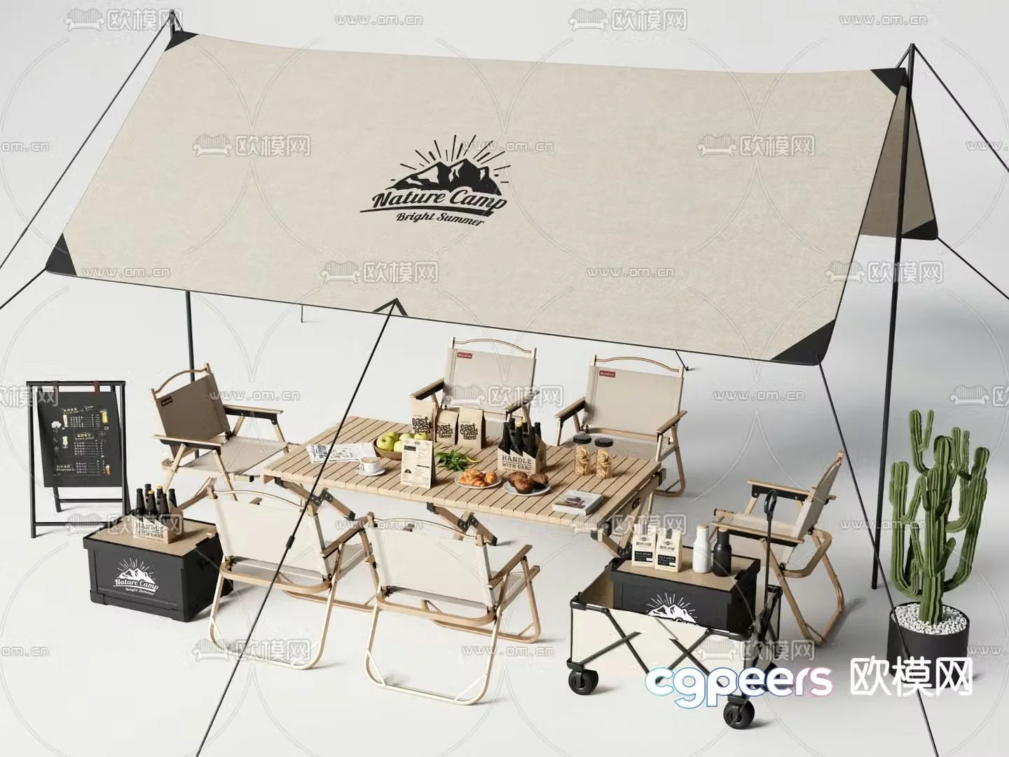 Outdoor tables and chairs camping tables and chairs 3d model