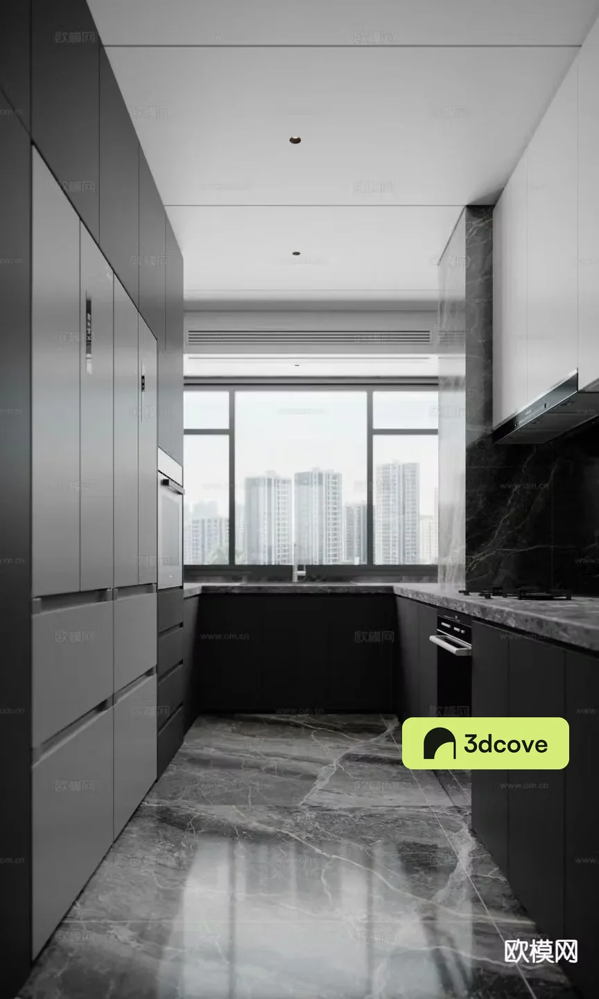 Premium gray kitchen cabinet
