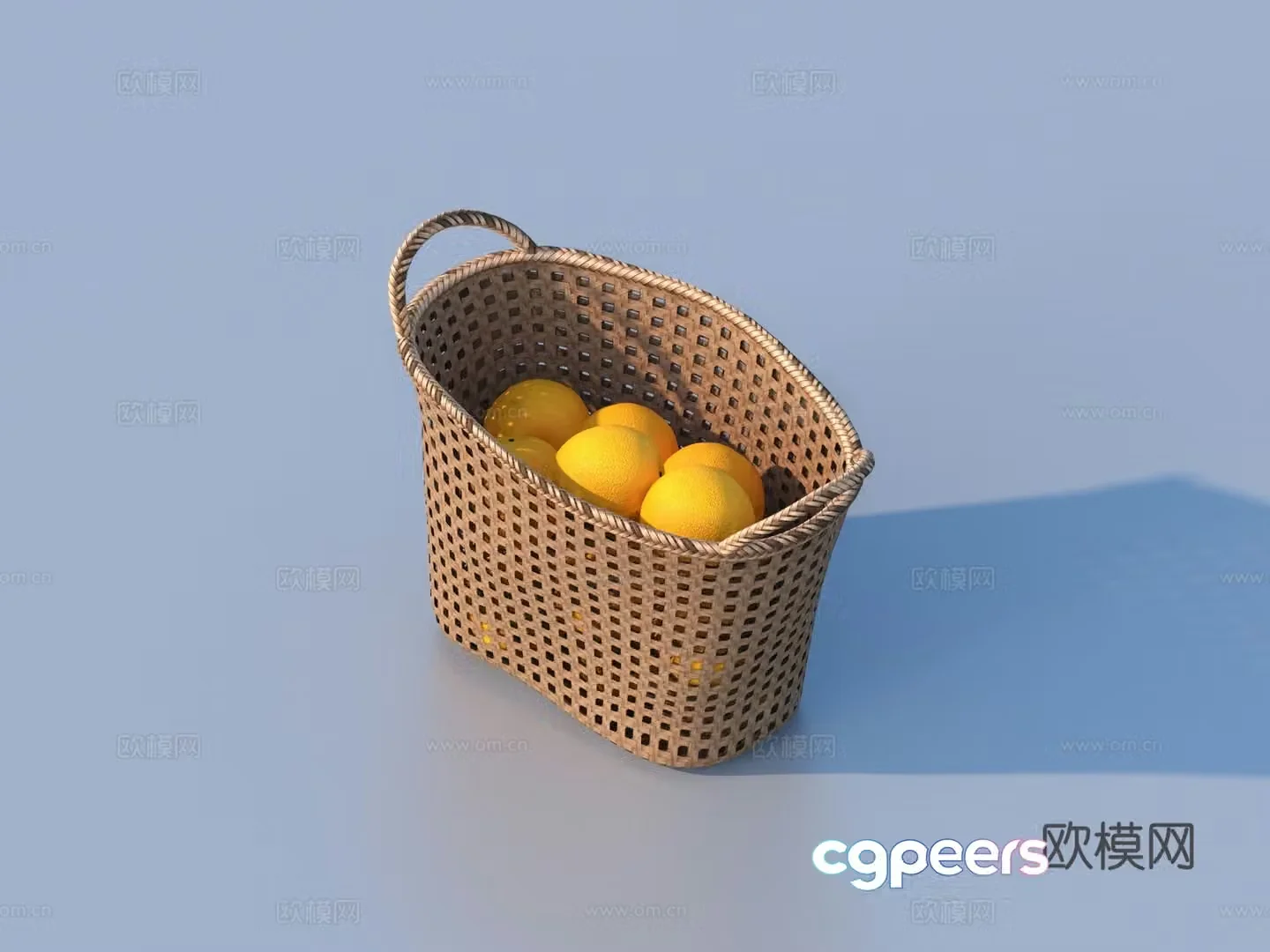 Storage basket rattan basket fruit basket basket fruit 3D model