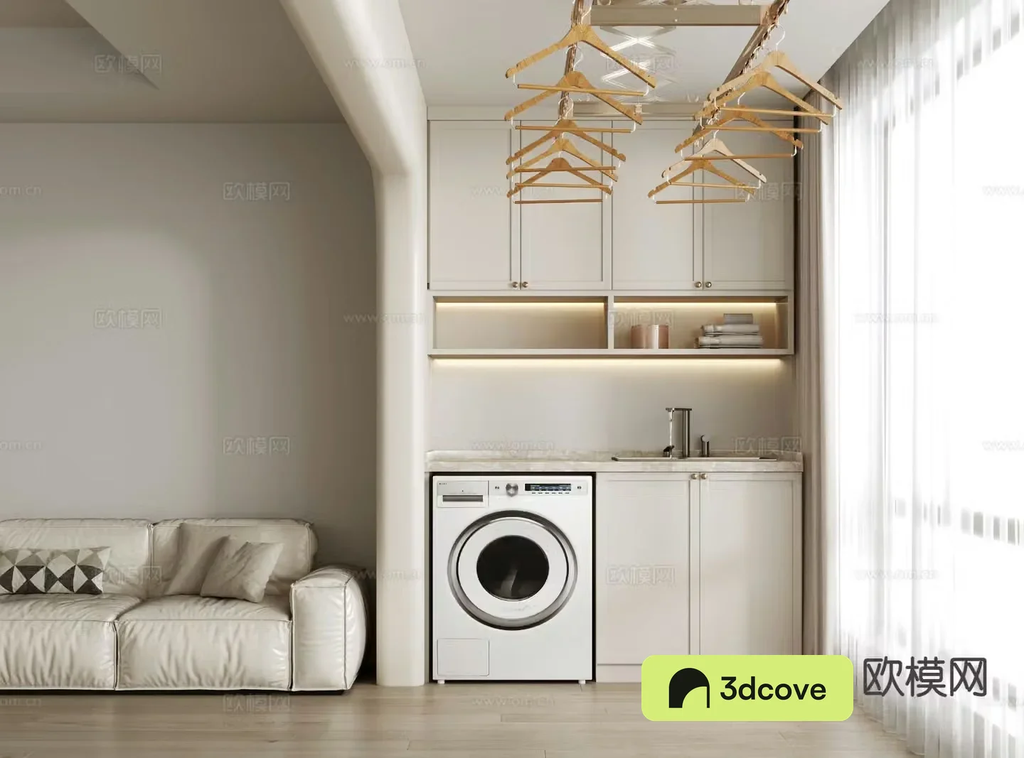 Modern washing machine cabinet balcony cabinet