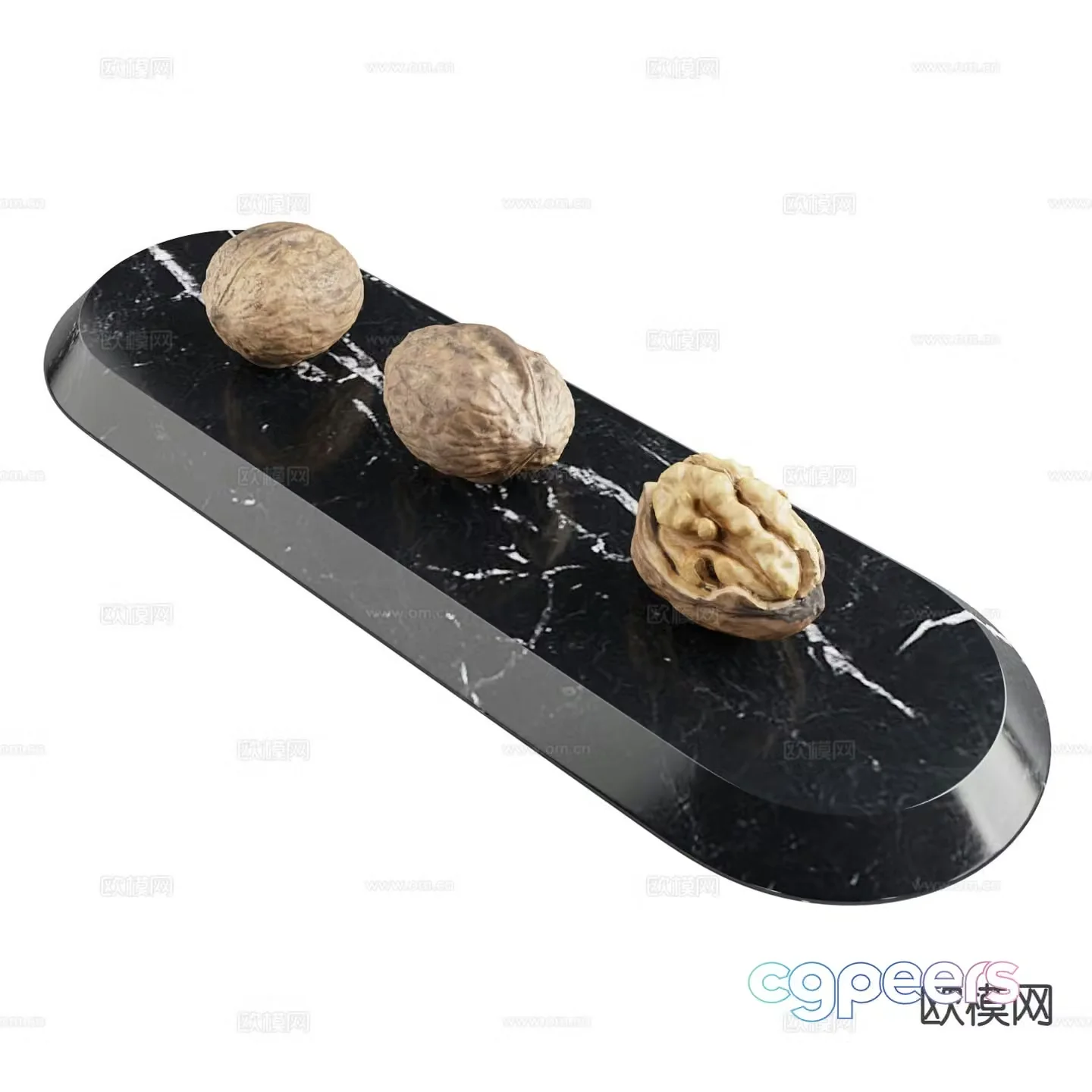 Modern fruit walnut 3d model