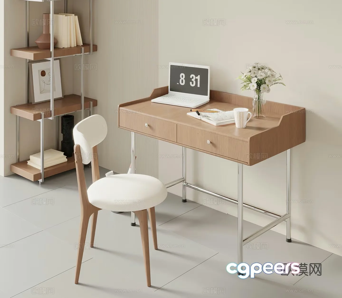 Modern Office Space 3D Model – 16747 – VRAY Render