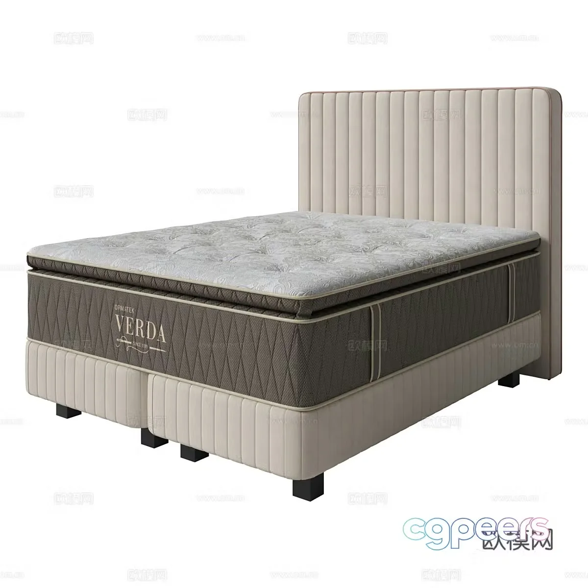 Modern simple double bed Double bed Simple bed Bedroom bed Pillow mattress 3d model