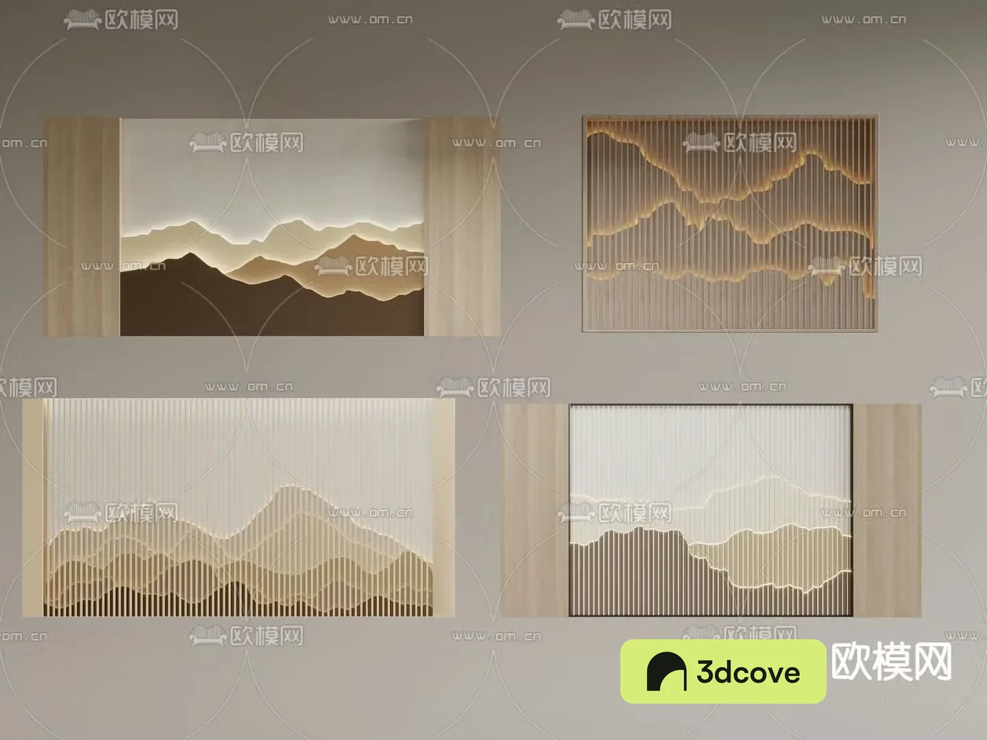 New Chinese style sofa background mountain background wall