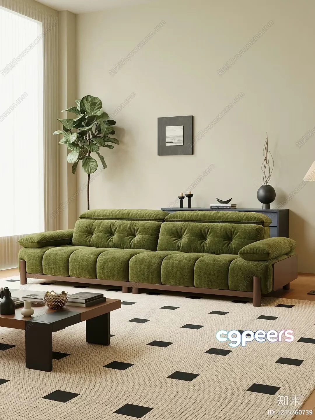 Modern Living Room 3D Model – 18424 – VRAY Render