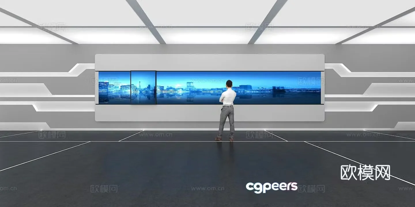 Cultural wall Corporate culture wall Display wall Classroom Exhibition hall Campus culture Corridor 3D model