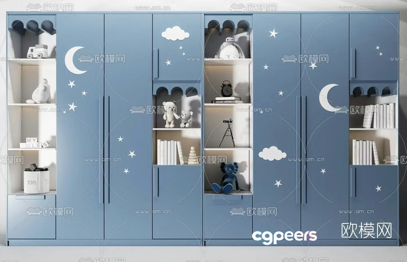 Modern multifunctional children’s wardrobe 3d model