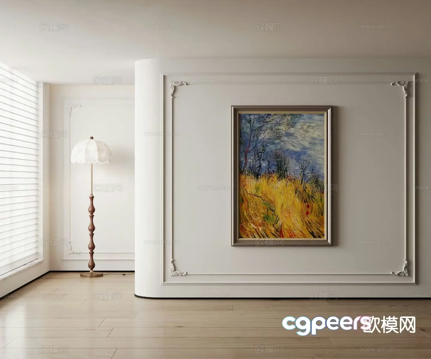 American oil painting art painting decorative painting 3d model