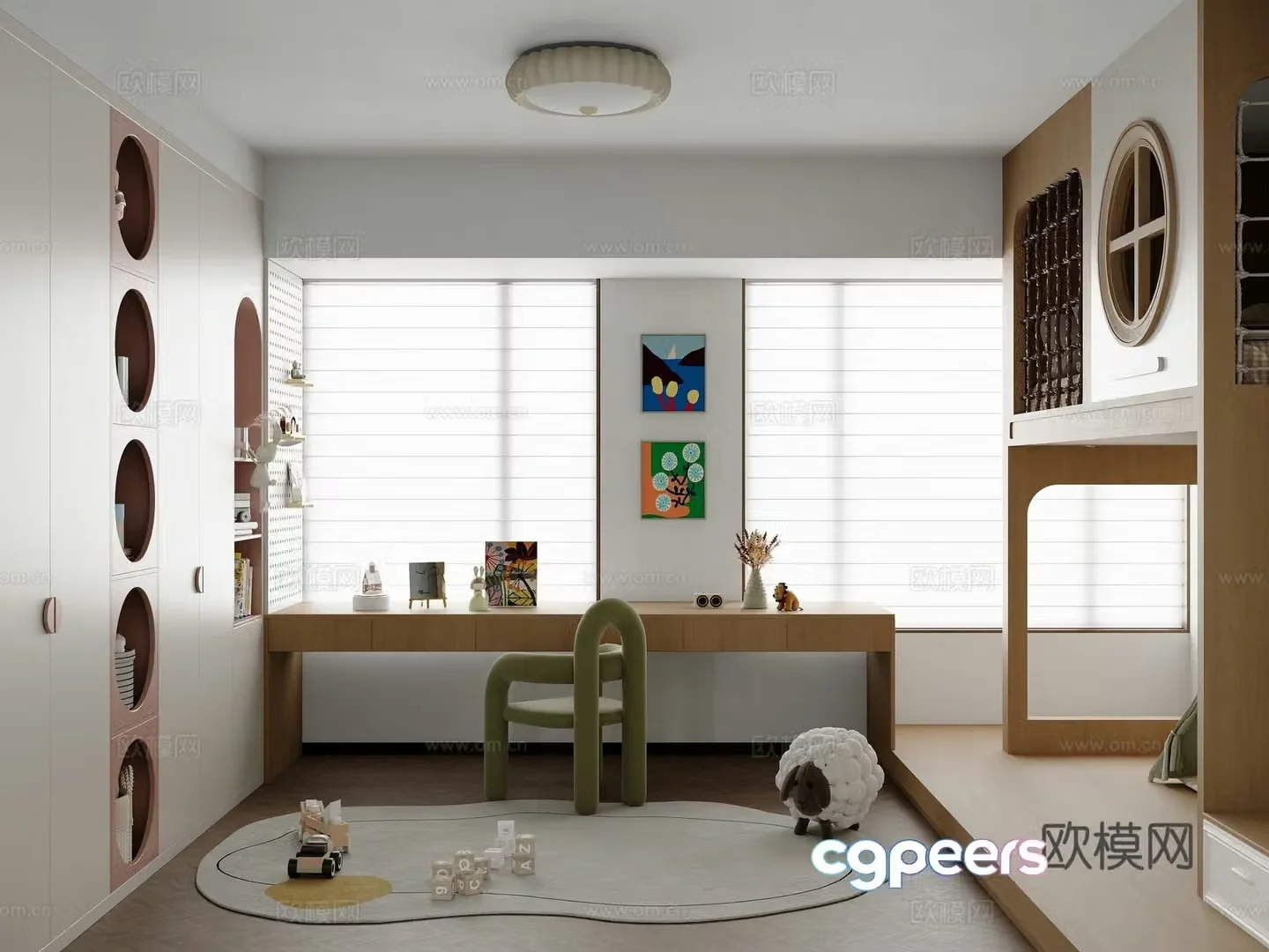 Modern minimalist children’s room 3d model