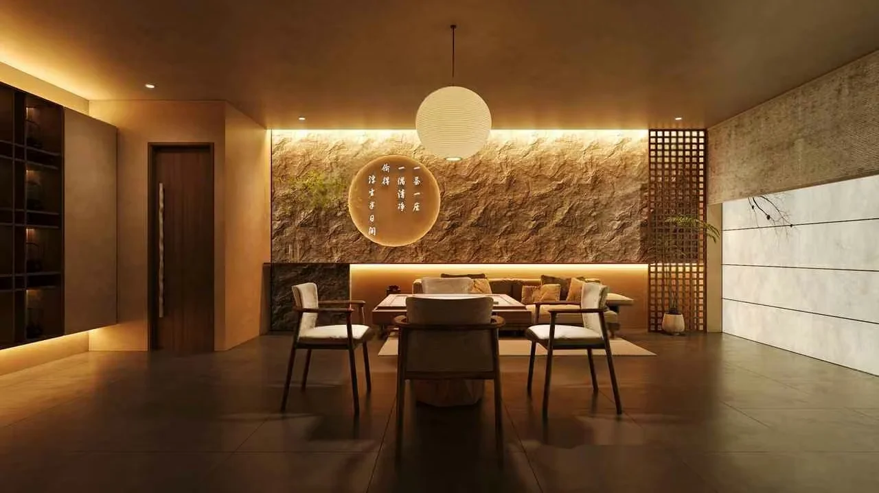 Modern Asian-Style Dining Room 3D Model – 8878 – VRAY Render
