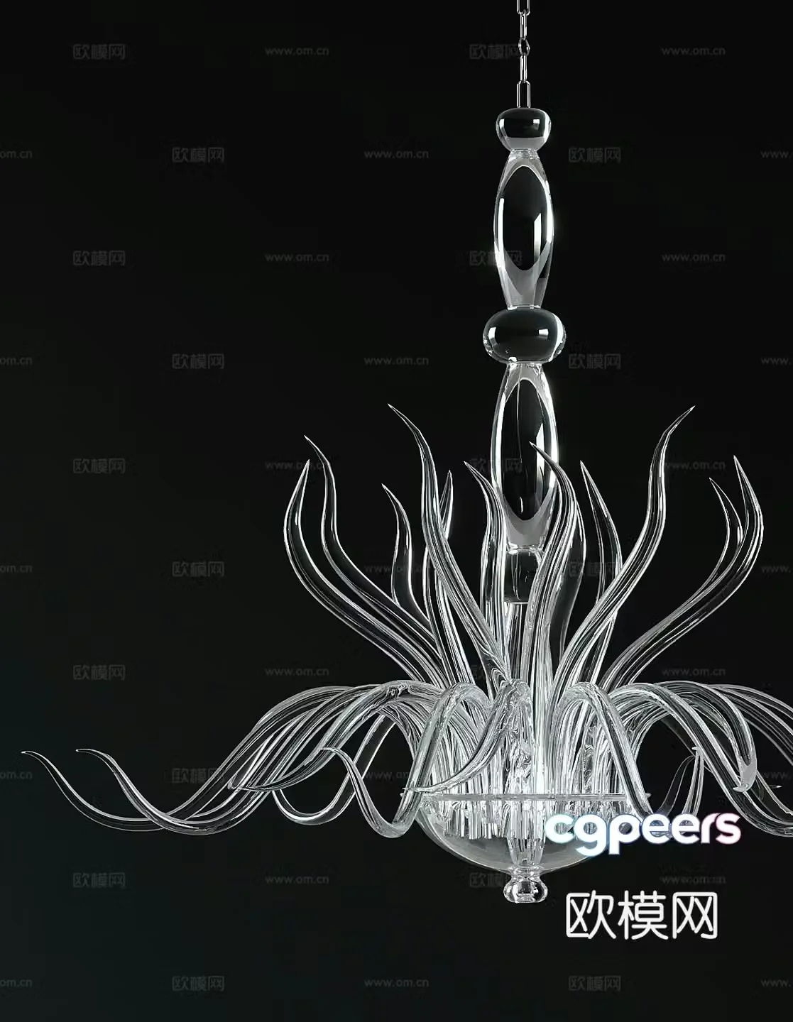 Modern crystal chandelier 3d model