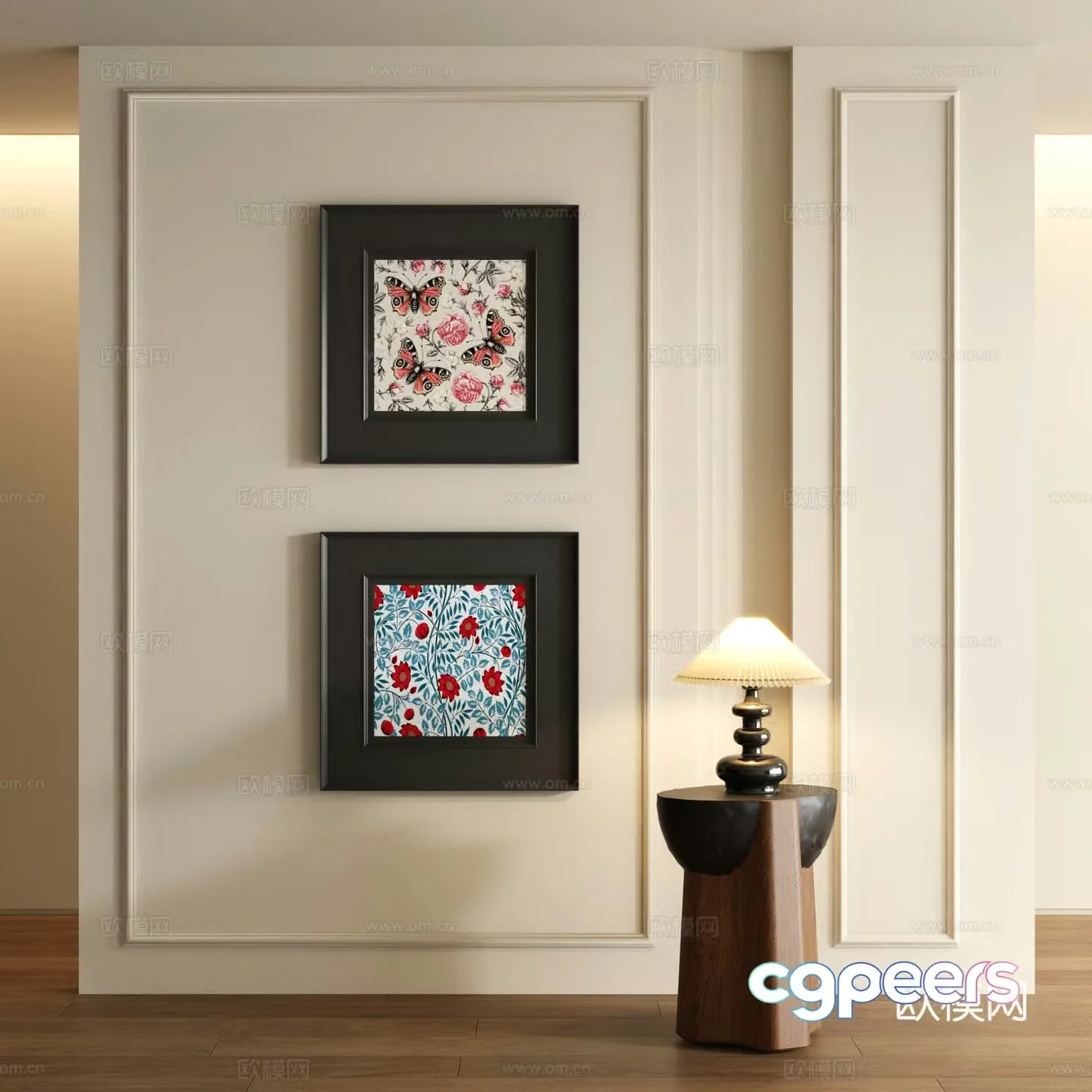 3D model of medieval style decorative painting