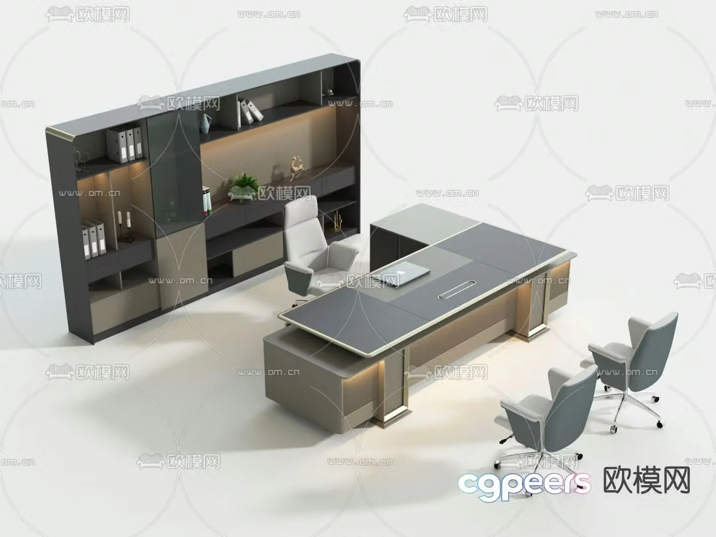 Office desk boss desk executive desk 3d model
