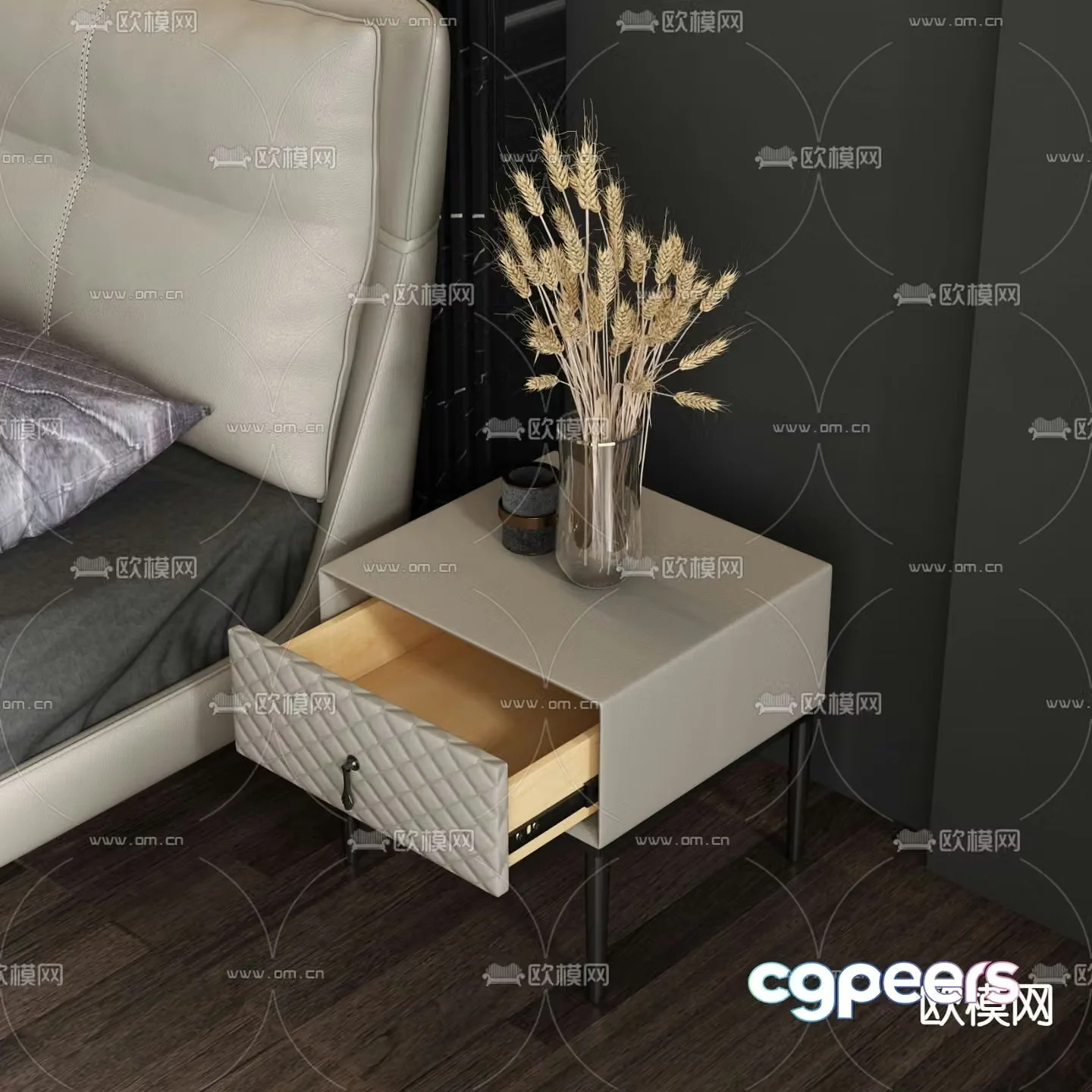 Modern bedside table 3d model