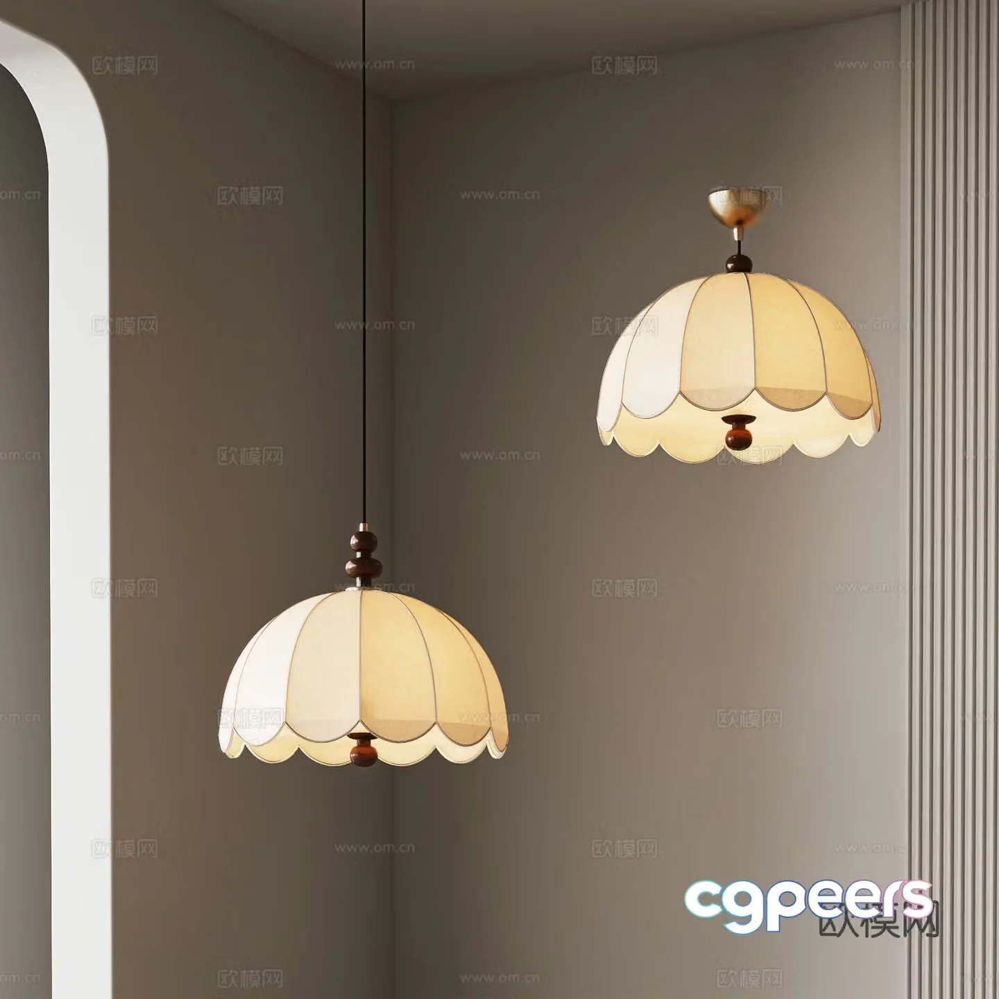 Medieval style chandelier petal chandelier 3d model